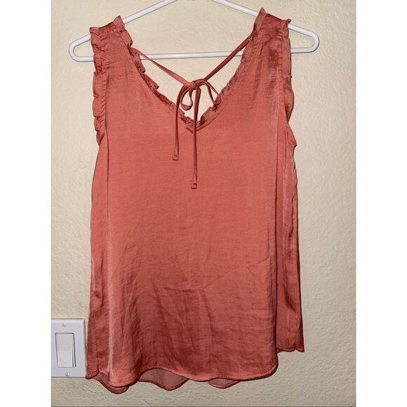 Lauren Conrad Silky Ruffle Trim Tank Top 🌸 Size XS| NWOT - Picture 2 of 4